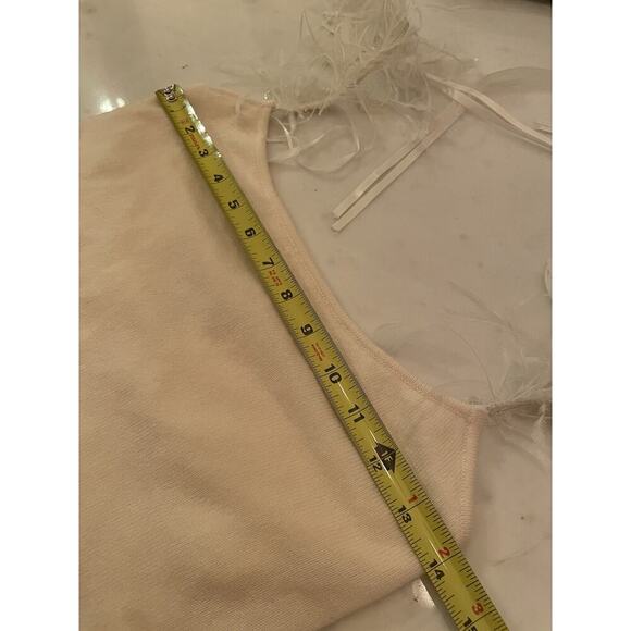 Ralph Lauren Black Label Beaded Feather Cashmere Sweater Tank Top Formal Blouse - Picture 4 of 11